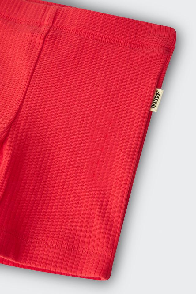 Solid Wide Needle Rib Bike Short