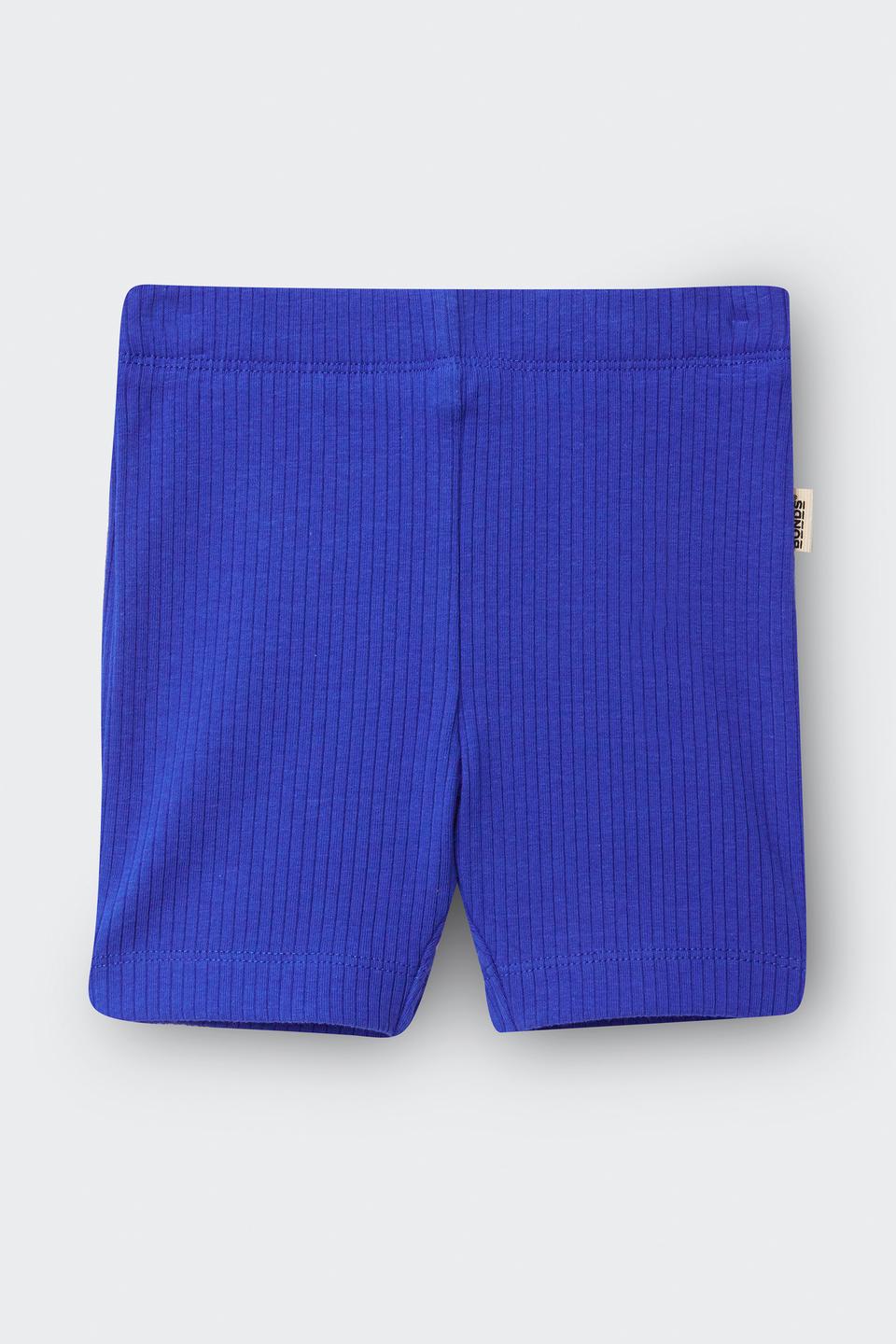 Solid Wide Needle Rib Bike Short