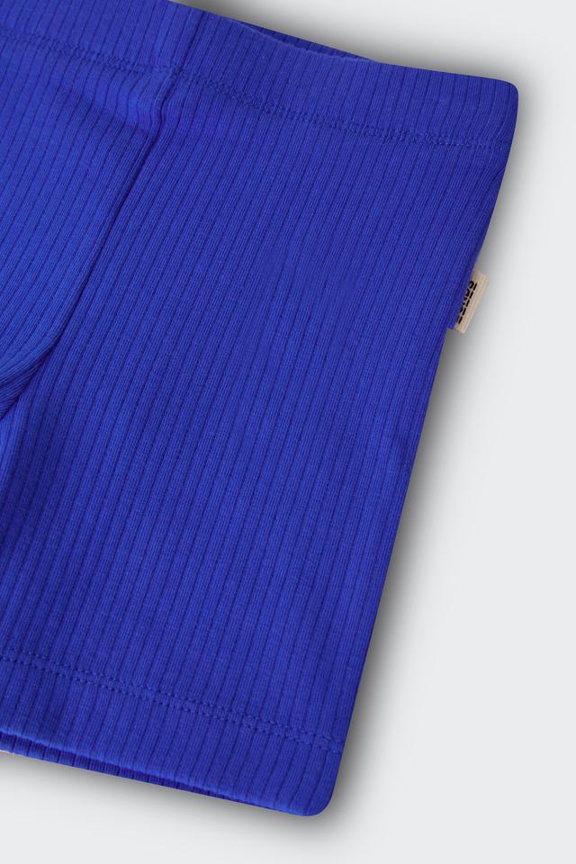 Solid Wide Needle Rib Bike Short