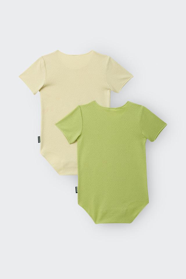 Wondercool Eyelet Short Sleeve Bodysuit 2 Pack