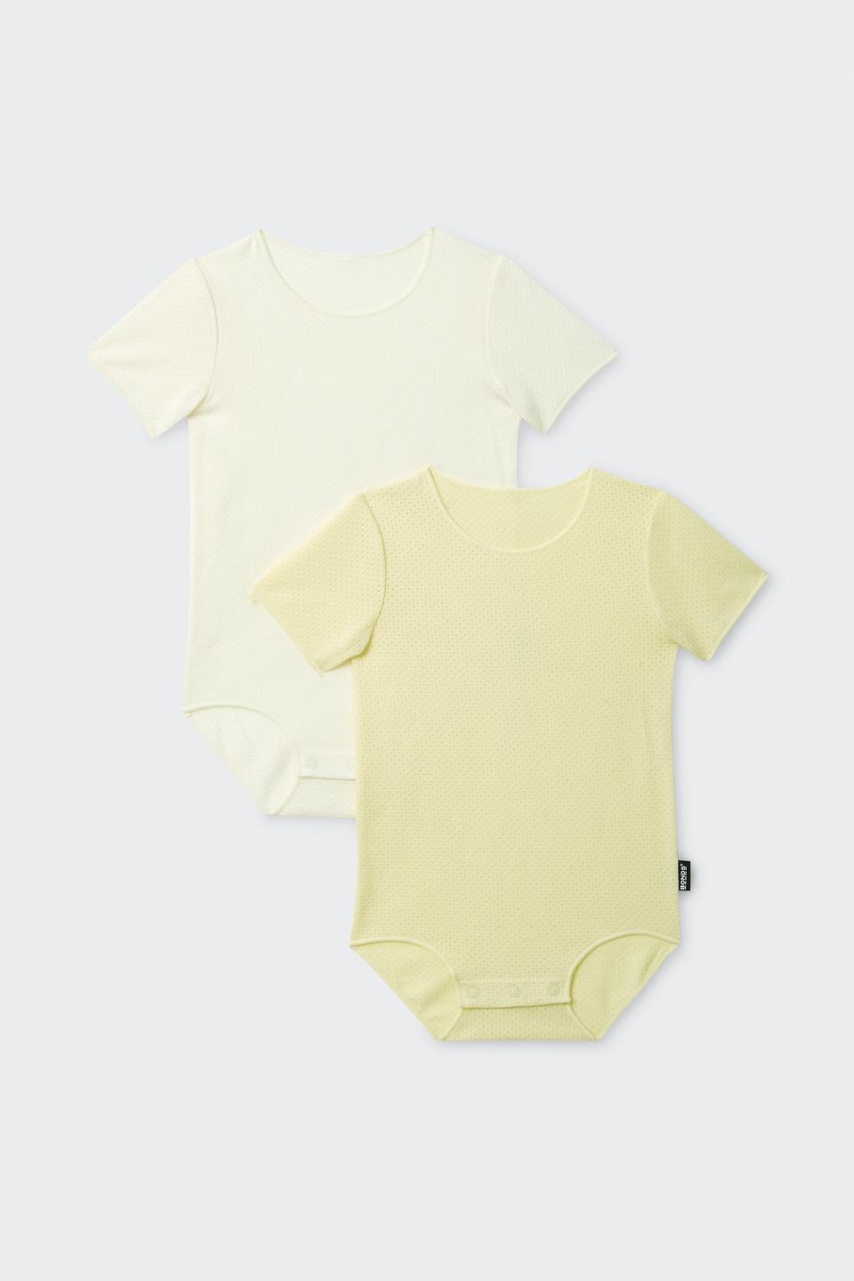 Wondercool Eyelet Short Sleeve Bodysuit 2 Pack