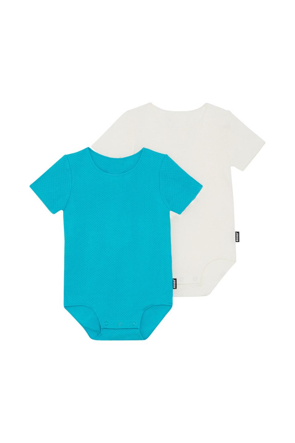 Wondercool Eyelet Short Sleeve Bodysuit 2 Pack