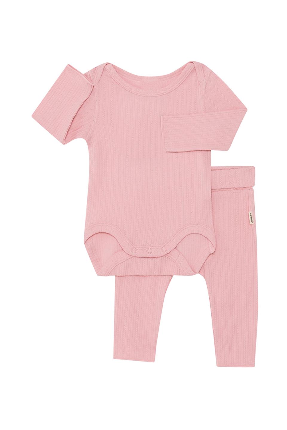 Pointelle Long Sleeve Bodysuit And Legging Set