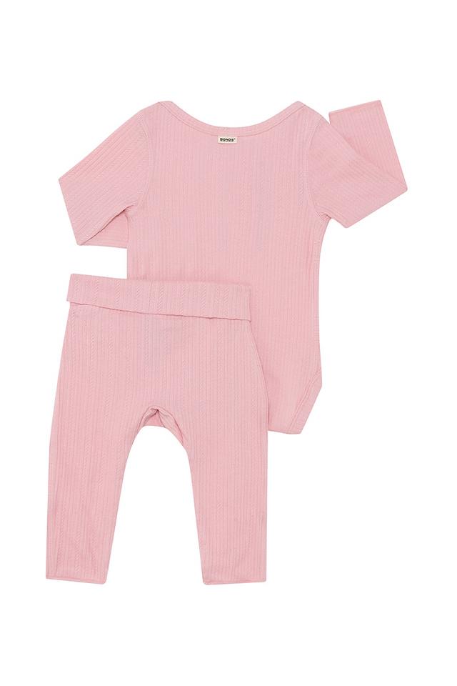 Pointelle Long Sleeve Bodysuit And Legging Set