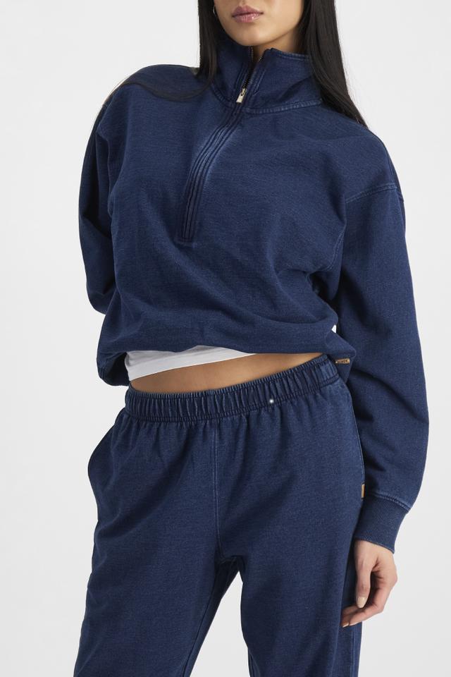Denim Wash Half Zip Pullover