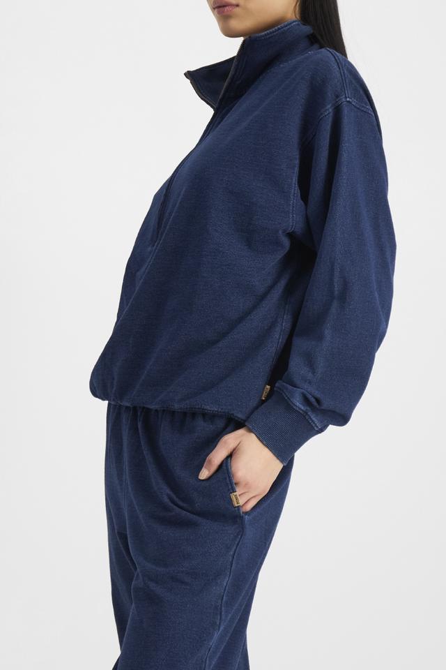 Denim Wash Half Zip Pullover