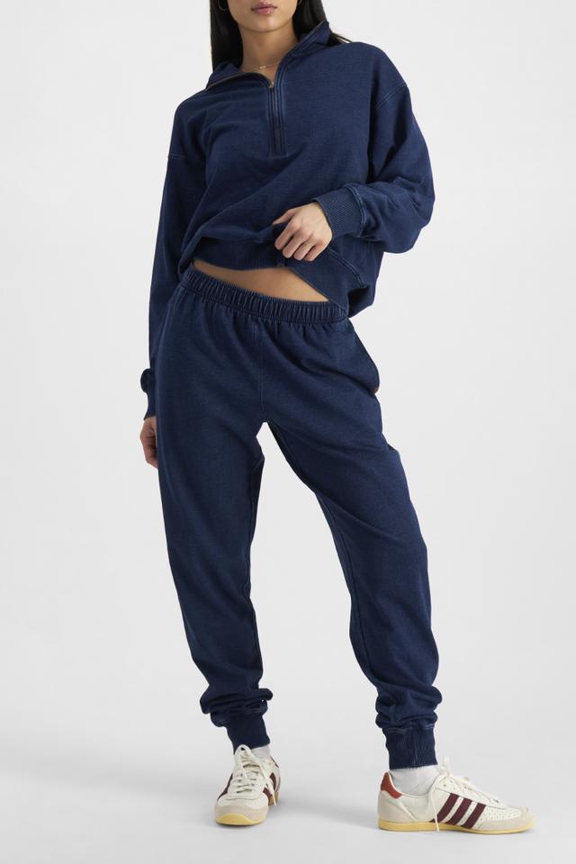 Denim Wash Half Zip Pullover