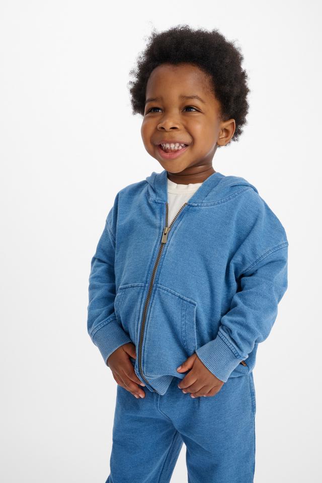 Denim Wash Zip Hoodie