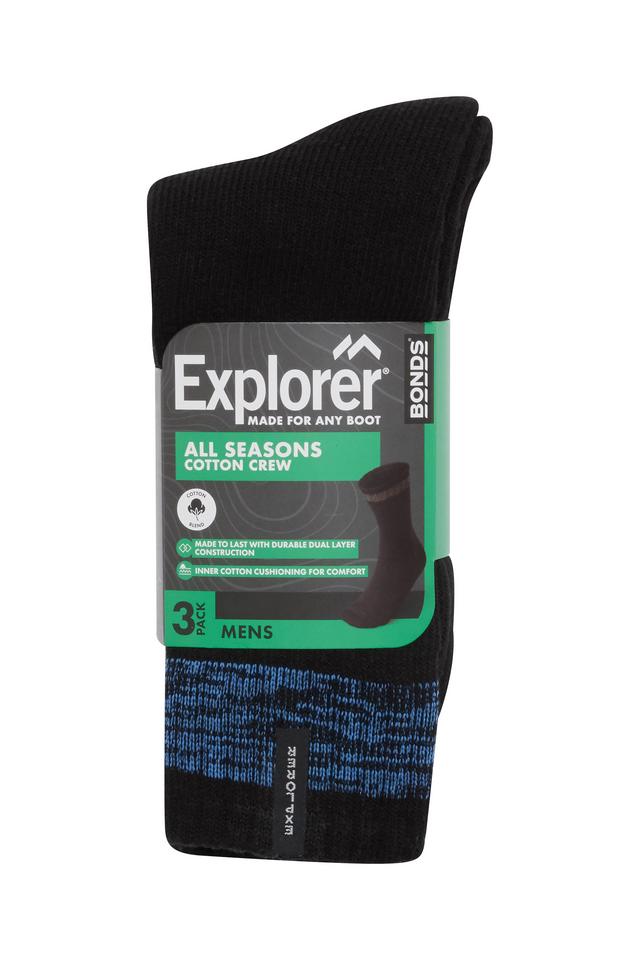Explorer All Seasons Cotton Crew 3 Pack