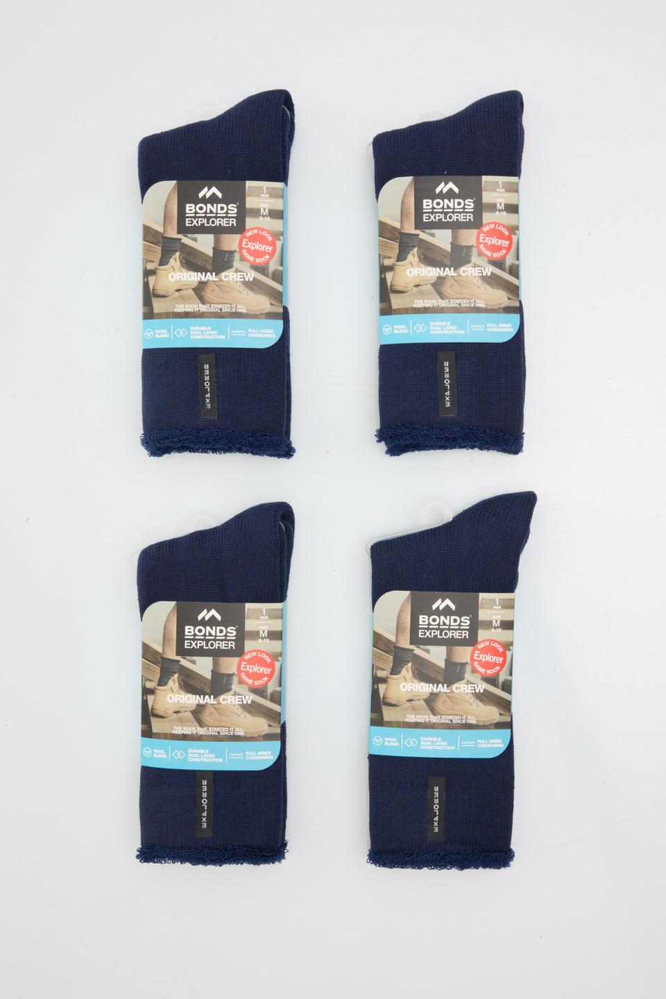 Explorer Mens Original Wool Crew Socks 4 Pack