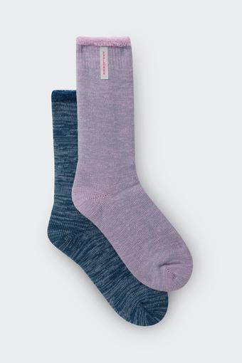 Explorer Womens Original Wool Crew Socks 2 Pack (Misty Grape/ Kayak/ Grey)