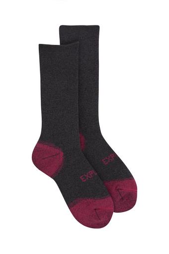 Explorer Womens Thermal Crew Socks 2 Pack (Black/Granita)