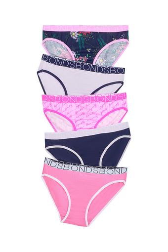 Girls Bikini 5 Pack (Navy/Pink/Floral)