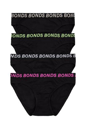 Girls Bikini Sport 4 Pack (Black)