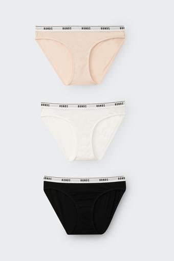 Girls Hipster Bikini 3 Pack (Tea Party / Nu White / Nu Black)