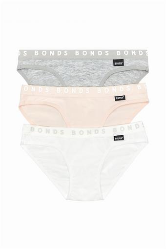 Girls Hipster Bikini 3 Pack (Tender Pink / Macadamia)