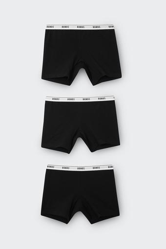 Girls Hipster Mid Shortie 3 Pack (Nu Black)