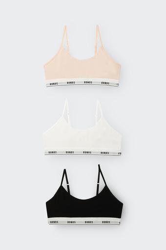 Girls Hipster Scoop Crop 3 Pack (Tea Party / Nu White / Nu Black)