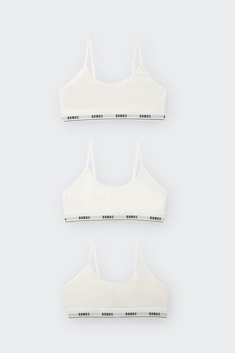 Girls Hipster Scoop Crop 3 Pack (White)