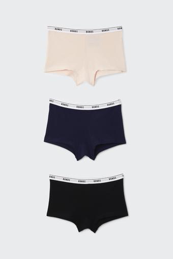 Girls Hipster Shortie 3 Pack (Tea Party / Black Sea / Nu Black)