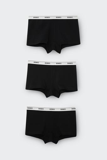 Girls Hipster Shortie 3 Pack (Nu Black)