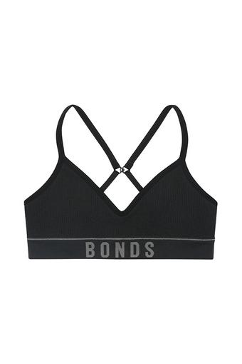 Girls Retro Rib™ Contour Crop (Black)
