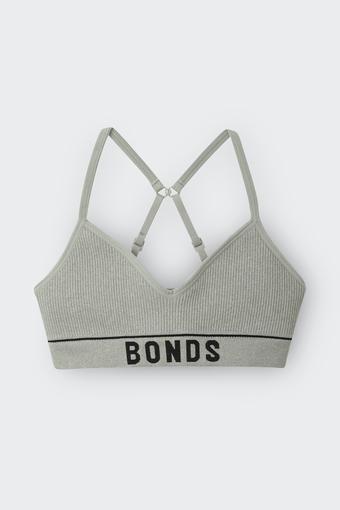 Girls Retro Rib™ Contour Crop (New Grey Marle)