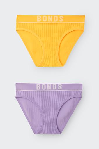 Girls Retro Rib™ Bikini 2 Pack (Mango Salsa / Prince Purple)