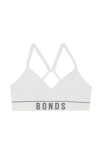 Girls Retro Rib™ Contour Crop (White)