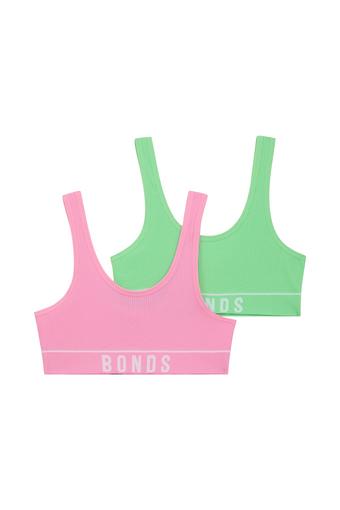 Girls Retro Rib™ Tank Crop 2 Pack (Blind Blossom/Mint Frostini)