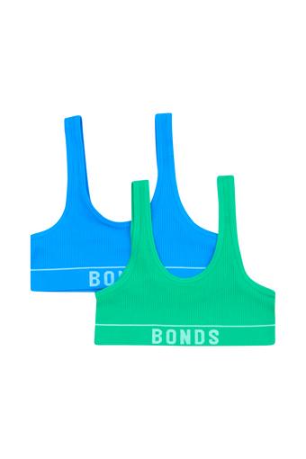Girls Retro Rib™ Tank Crop 2 Pack (Free Spirit/Jam Jam)