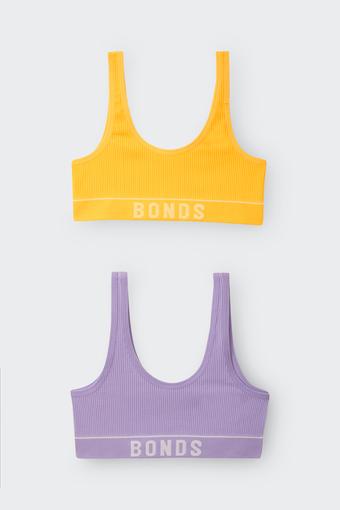 Girls Retro Rib™ Tank Crop 2 Pack (Mango Salsa / Prince Purple)