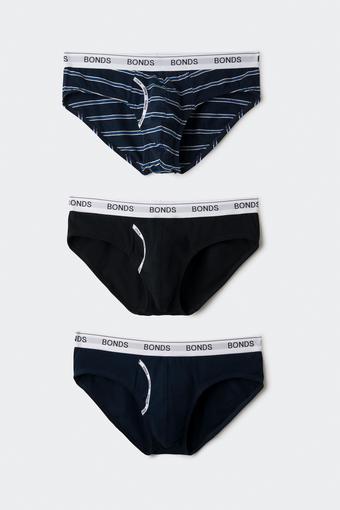 Guyfront Brief 3 Pack (Heritage Stripe / Captain McCool / Nu Black)
