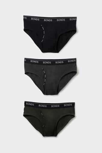 Guyfront Brief 3 Pack (Kombu / Ashphalt Marle / Black)