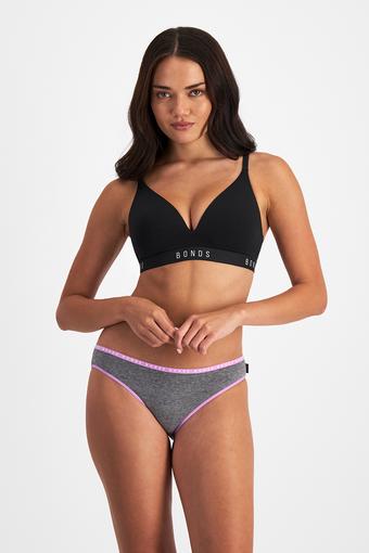 Hipster Bikini (Jet Marle/Electric Orchid)