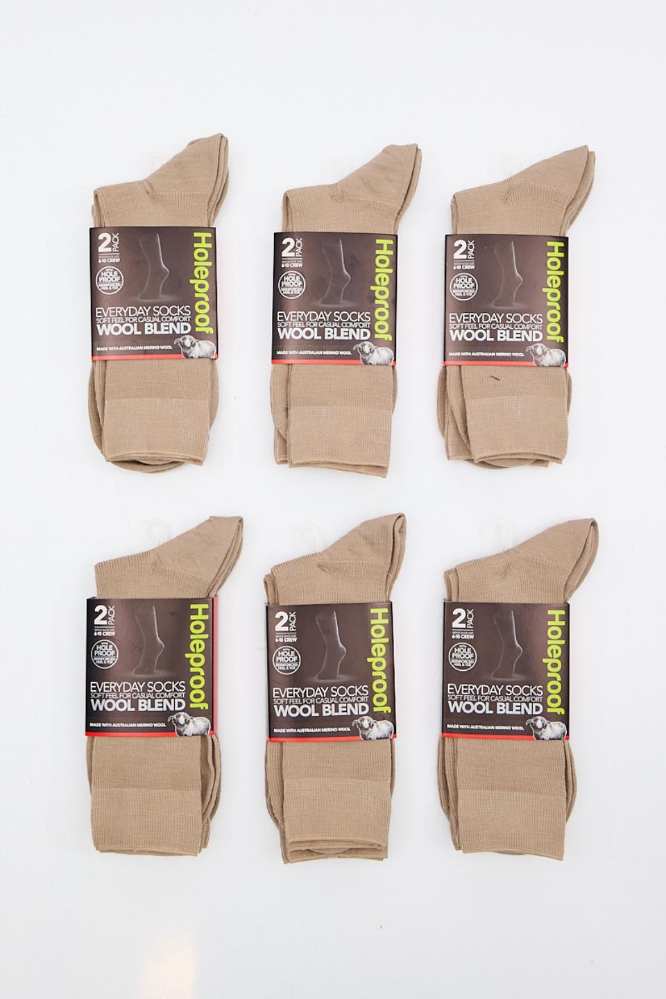 Holeproof Wool Blend Socks 12 Pack