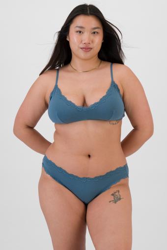 Icons Cotton Lace Bikini (Dusted Teal)