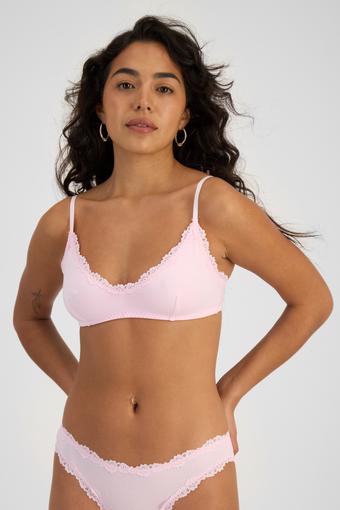 Icons Cotton Lace Bralette (Pink Peony)