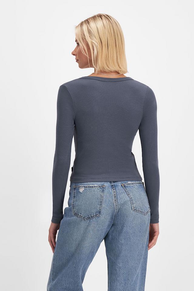 Organic Rib Long Sleeve Scoop Tee