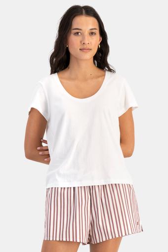Jersey Scoop Tee (Nu White)