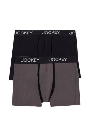 Jockey Chafe Proof Pouch Trunk 2 pack (Crisp Charcoal / Black)