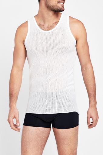 Jockey Eyelet Athletic Singlet (White)