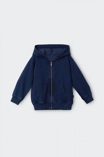 Kids Denim Washed Hoodie (Sea Blue Denim)