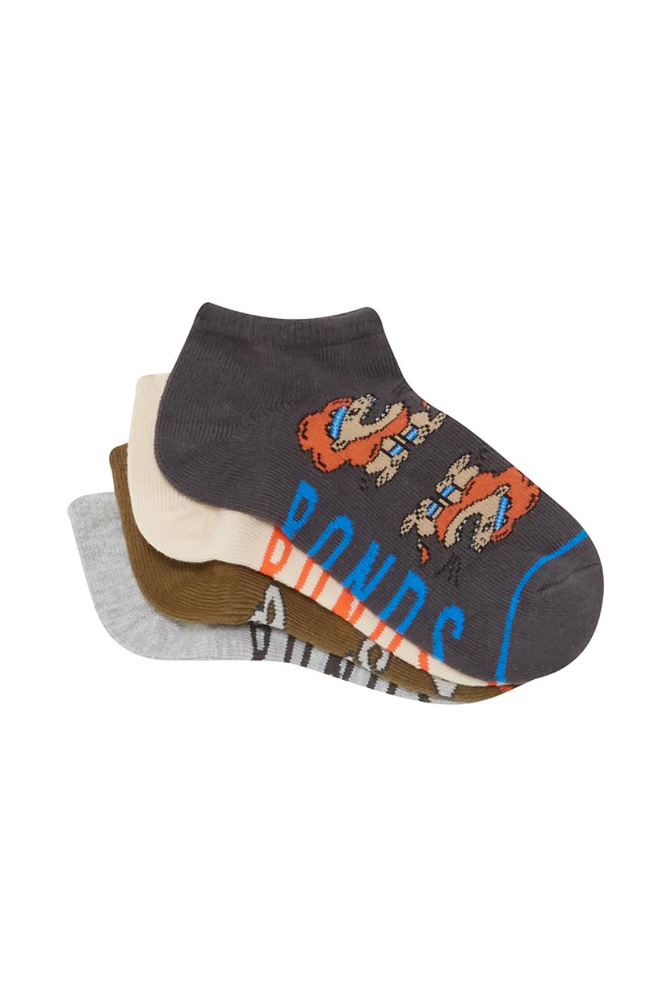 Kids Fashion Low Cut Socks 4 Pack