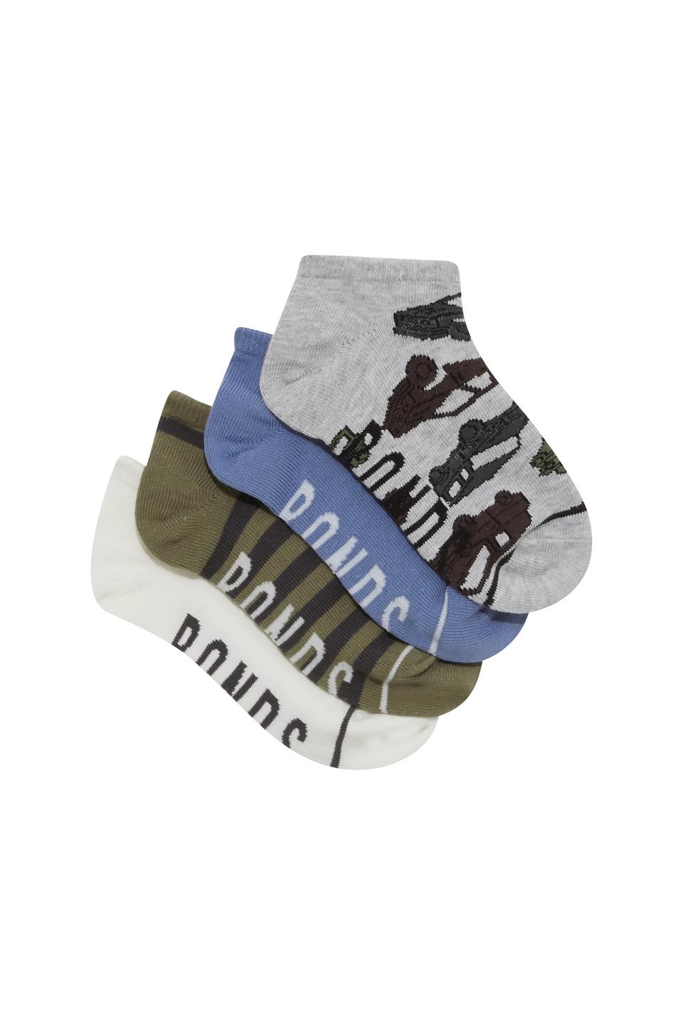 Kids Fashion Low Cut Socks 4 Pack