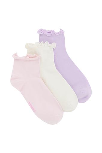 Kids Frill Anklet Socks 3 Pack (Flamenco / Lavender Lane / Marscapone)