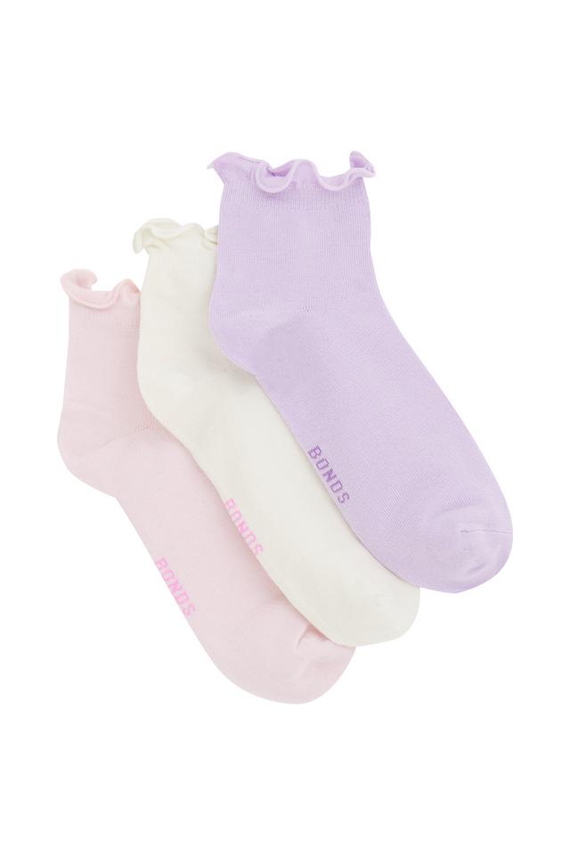 Kids Frill Anklet Socks 3 Pack