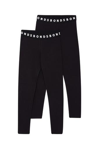 Kids Hipster Legging 2 Pack (Black)