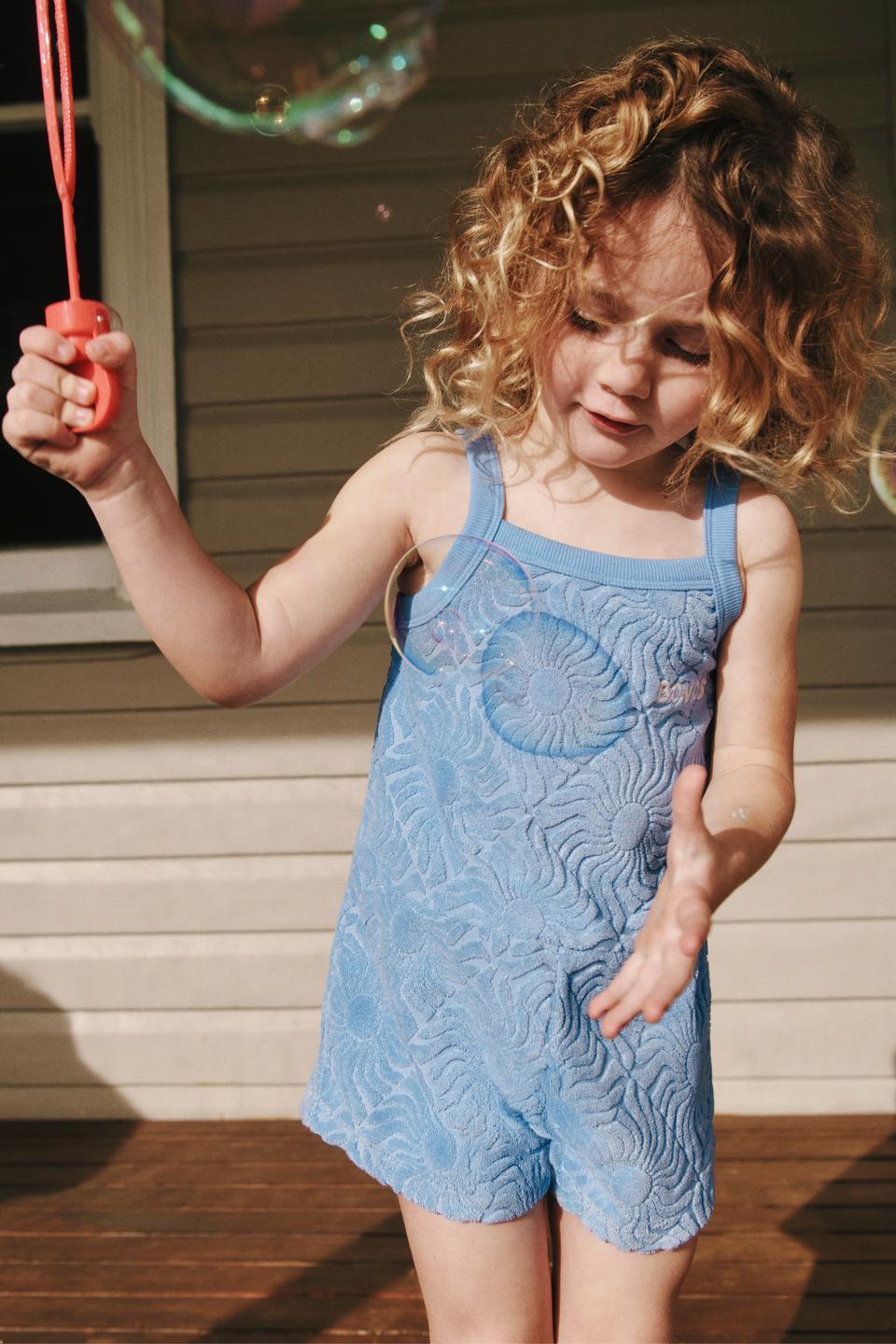 Kids Jacquard Terry Towelling Playsuit