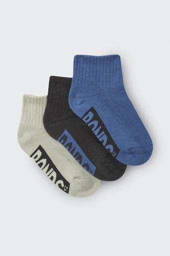 Kids Logo Bases Quarter Crew 3 Pack (Boys)